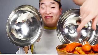 ASMR Mukbang Mara tteokbokki, sausage, fried chicken _ TikTok Funny Videos _ HUBA #shorts