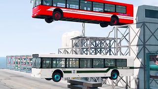 Mixed Color Buses Rainbow Falling Crush in the game of BeamNG Drive #beamngdrive #shorts #cars #beamng #satisfying