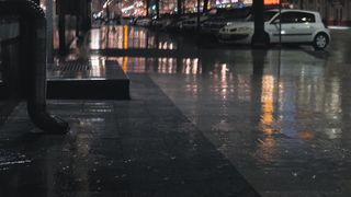 Spring rain in Voronezh at night