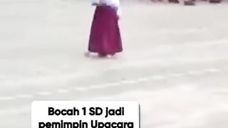 Siswi kelas1sd viral pimpin upacara bendera