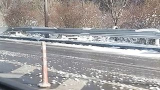 after snowfall on South Korean roads