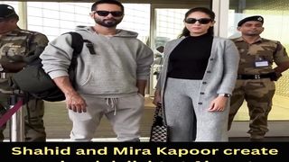 Shahid and Mira Kapoor create a visual delight at Airport #shahidkapoor #short #shorts #trending #viral #bollywood #viralshorts