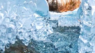 Ice crystals:)Look at the beautiful fringe along the rocks and edges❄️