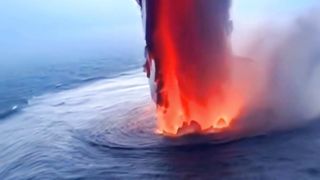 A volacno in the middle of the ocean:(