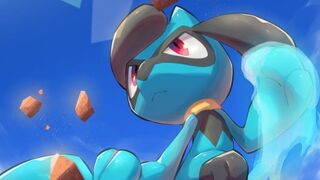Cara menggambar karakter RIOLU (animasi kartun pokemon)