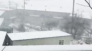 Snowfall fell heavily in industrial areas in South Korea