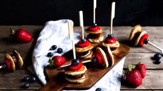 Buttermilk Pancake Skewers with Fruits