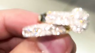 Natural Diamond & Real Gold Trio Band Wedding Set
