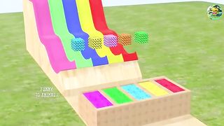 Long Slide Game With Elephant Gorilla Buffalo Hippopotamus Tiger   3d Animal Game   Funny 3d Animals