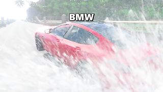 Car vs broken bridge