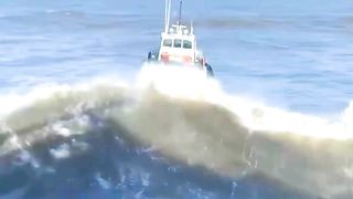 big wave rocks boat:)