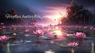 Fireflies butterflies pond