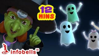 Paanch Chhote Bhoot Kood Rahe Hain _ Hindi Rhymes for Children _ Infobells