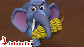 पाँच छोटे हाथी दौड़ रहे हैं - Five Little Elephants _ Hindi Rhymes for Children _ Infobells