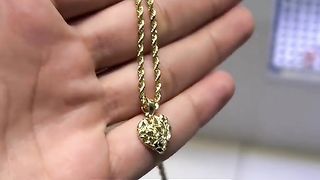 Solid Gold Medium Nugget Heart Full Set