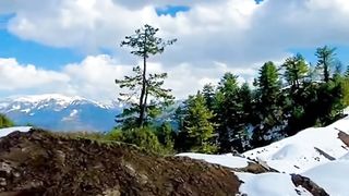 Snowfall on the Mountain of Kashmir Valley
