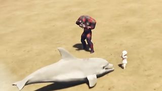 Fish Danasor dancingFile name GTA V _ SPIDERMAN SAVING DOLPHIN AND BABY ???? _ #shorts #gta5.