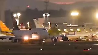 The night view of airport