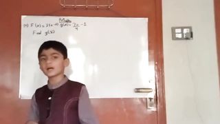 Small child solving maths question about function of x