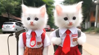 ANIMASI KUCING SEKOLAH NYANYI SYAIR RAHMATUN LIL'ALAMEEN KITTYDAV KUCING WARNA WARNI GEMOY.