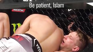 Coach Khabib Instructing  Makhachev to a Kimura Submission Win