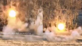 Russian AGS grenade launcher fire corrected by a UAV in Zaporizhzhia Oblast