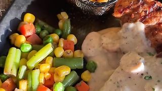 Chicken steaks with mushroom sauce