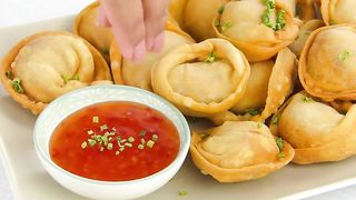 Fried Chicken Wonton Momo recipe for kids by Tiffin Box