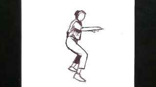 Naa ready dance in art style.