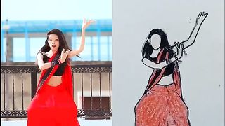comparison with the reference. #art #dance #chammakchallo #drawing #stopmotion #stopmotionanimation.