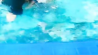 child tries to swim