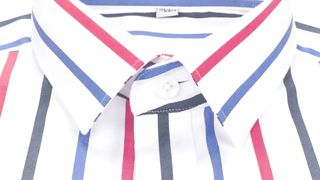 Men's Color Block Striped Wrinkle-Resistant Dress Shirt Long-Sleeve Standard-fit Hidden Button Collar Casual Pure Cotton Shirts