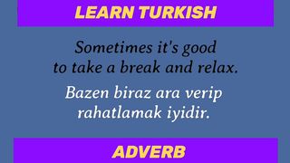 Learn English Turkish Adverb