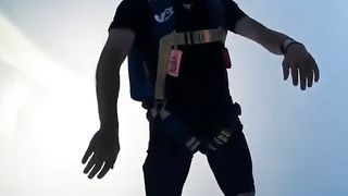 Jumped and Flew a Long Distance Before Opening the Parachute_????FLY @espenfadnes @amberforte #zheka_kz.