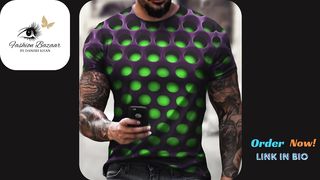 New Men's Unisex Tee T Shirt 3D Print Graphic Optical Illusion | Fashion Bazaar