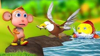 बंदर चील और मछली - Monkey Eagle and Fish Story _ Hindi Kahaniya Comedy Hindi Moral Stories JOJO TV.