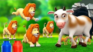 चार शेर और एक गाय - 4 Lions and 1 Cow Story _ Hindi Kahaniya Comedy _ Hindi Moral Stories