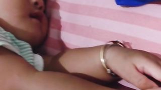 massaging the baby so he sleeps soundly