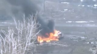 Ukrainian T-64BV of the 92nd Mechanized Brigade destroyed a Russian T-72B-series tank with a single shot
