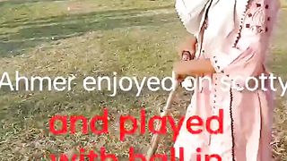 Ahmer is playing with Ball and enjoying the dcotty