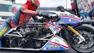 Spiderman on 1500HP dragbike!!!!