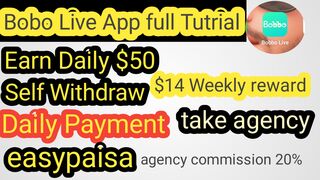 Bobo live app Full tutorial || Live beth kar daily Rs 300 kamaye || earn daily $10 self withdraw