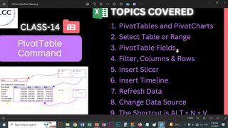 MS Excel Class 14 - Pivot Table Live | TLCC
