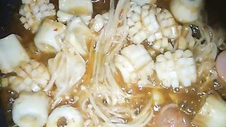 Jamur enoki sosis saus tiram