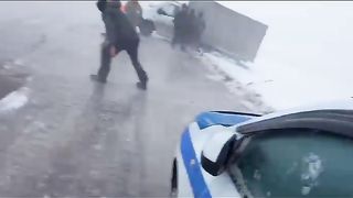 Strong storm in Kustonoi region of Kazakhstan