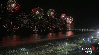 New Year’s 2024_ Rio de Janeiro celebrates with spectacular fireworks show at Copacabana Beach