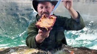 Cheese Party with a triple sandwich ???? #outdoorcooking