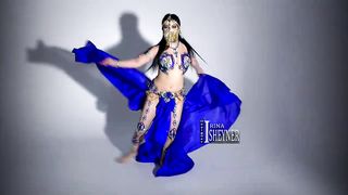 SULTAN BLUE. Designer- IRINA SHEYNER. Костюм для танца  живота СУЛТАН СИНИЙ.