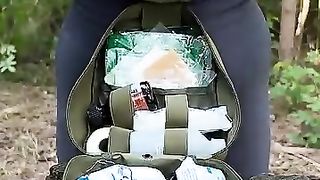 GIRL survives in the forest ????#camping #survival #bushcraft #outdoors #fire