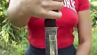 GIRL with a knife ????#camping #survival #bushcraft #outdoors